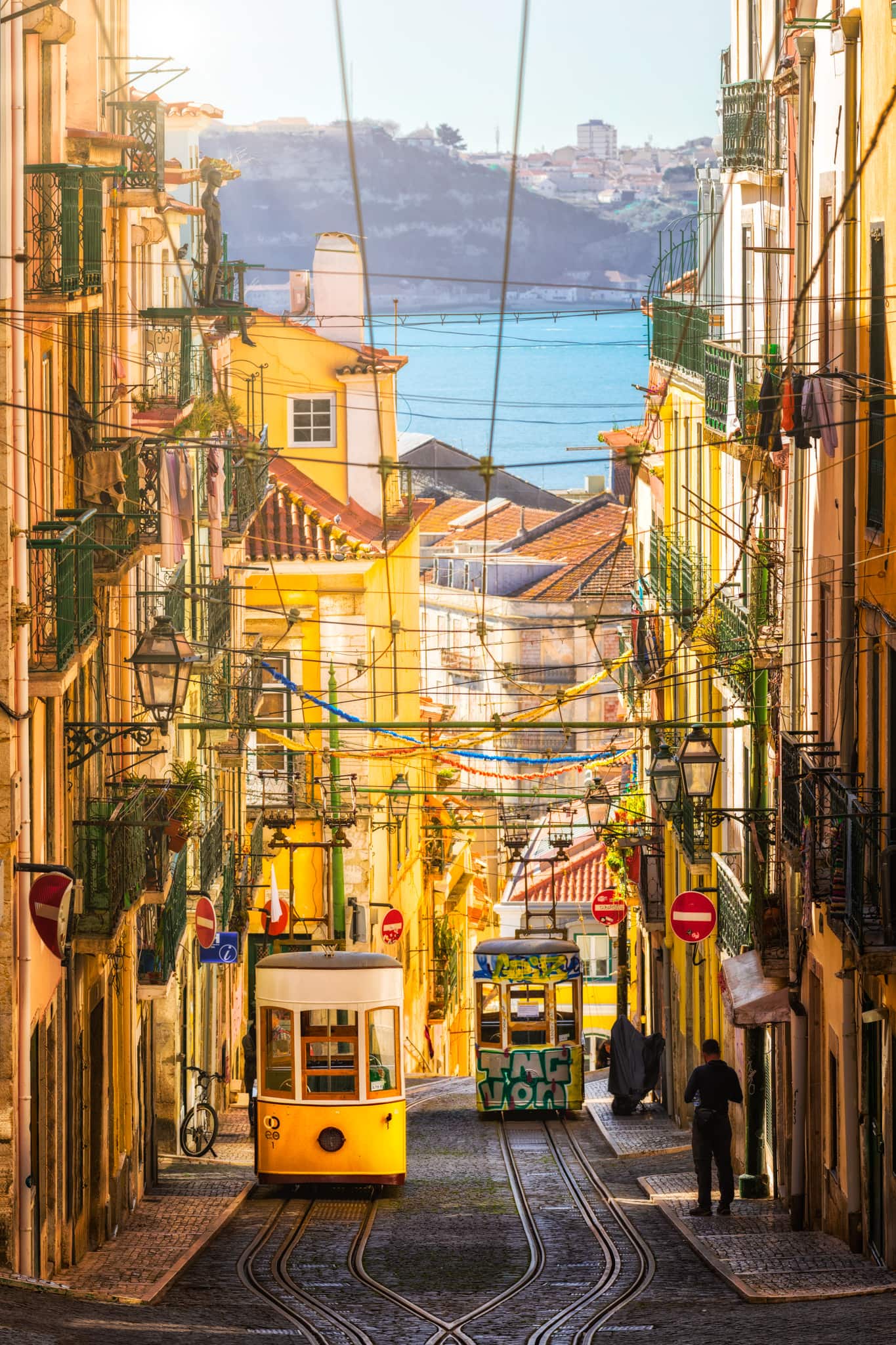Bica Funicular Lisbon Portugal suuny